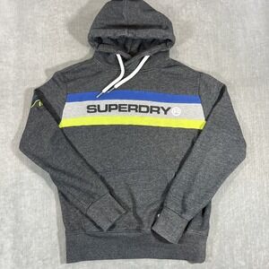 Superdry‎ International Mens Large Charcoal Grey Athletic Hoodie
